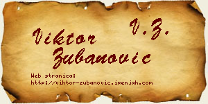 Viktor Zubanović vizit kartica